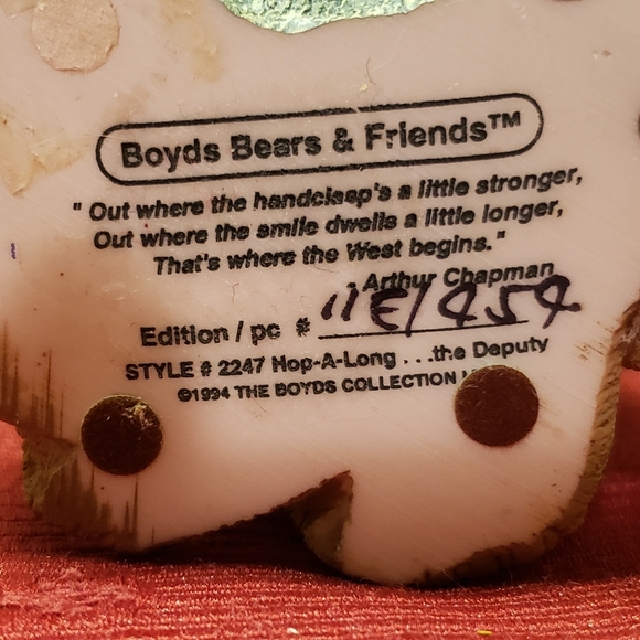 Vtg 94 Boyd's Bears Hop A Long The Deputy The West - Picture 7 of 7